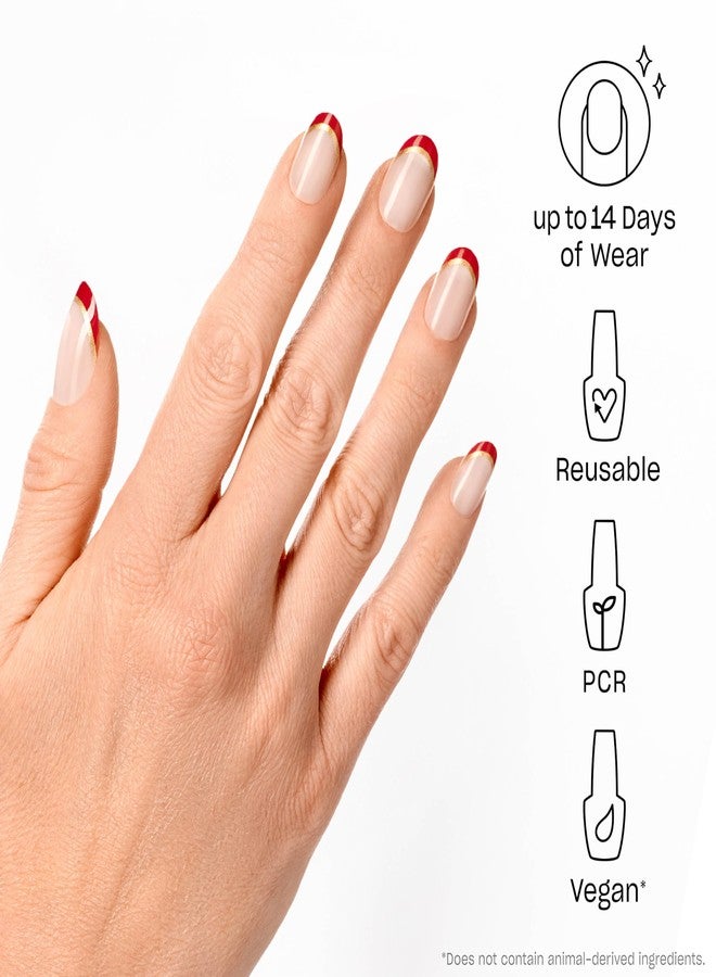 OPI On Point Let it Glitter! | Short Round Gold & Red Glitter French Tip Press On Nails | 30 Count with Nail Glue | Reusable, Non-damaging | Amazon Exclusive | Holiday Shades 2025 - Image 2